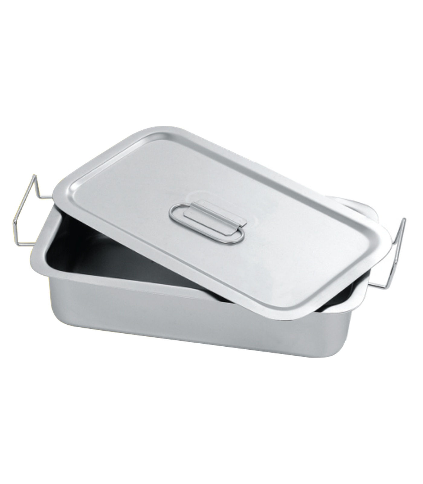 img-1241.png GI-5910 Instruments Tray With Lid & Handle
Manufactured from 18/10 stainless steel
Lid pressed without welding, Two side handles
Size 210x110x50 mm - Image 1