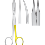 GOLDMAN-FOX Scissors Super Cut, One side serrated, Streight, Curved