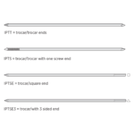 DP-1-3SE Steinmann PinsIPTT = trocar/trocar, ends IPTS = trocar/trocar with one screw end